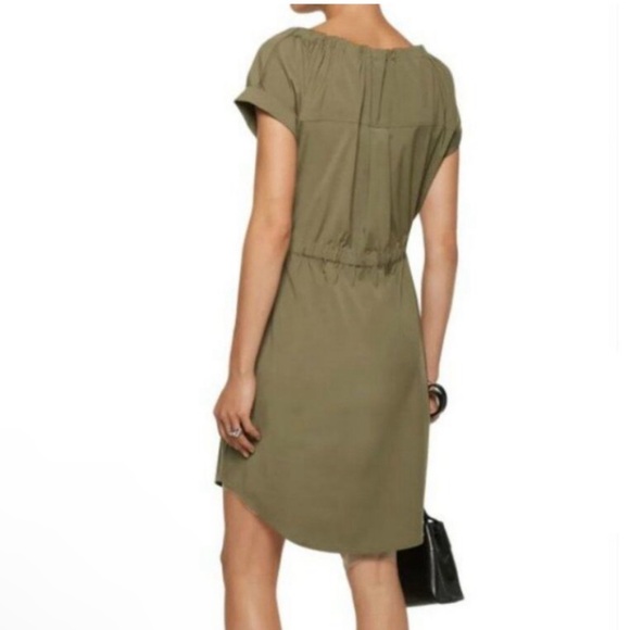 Theory • Laela Shirt Dress in Olive Green - Picture 2 of 8